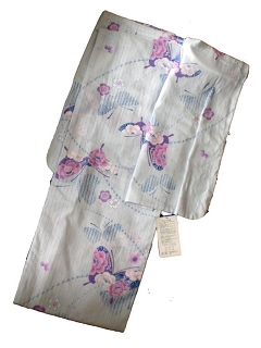 YUKATA for woman, light blue and butterfly