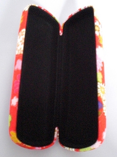 Glasses case, Japanese style, red