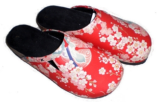 Sandals, Japanese taste, sakura and red